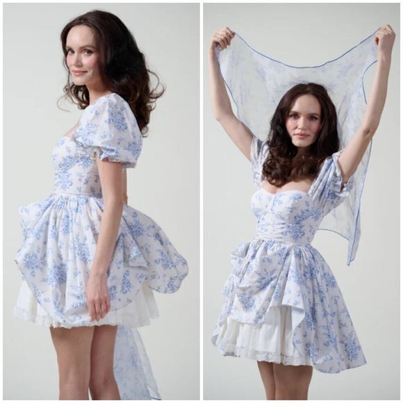 💕SELKIE💕 The Bed & Breakfast Kiera Dress ~ Blue Floral Print XXL - Picture 10 of 16